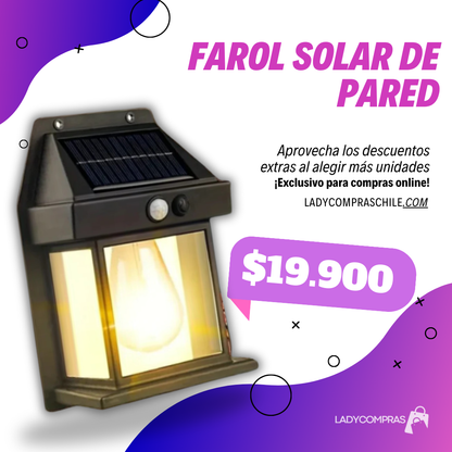 Farol Solar De Pared + Sensor Movimiento